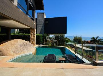 Casa · 435m² · 4 Quartos · 5 Vagas · CASA 4 SUÍTES NO CACUPÉ FLORIANÓPOLIS COM PISCINA VISTA PARA O MAR E 5 VAGAS DE