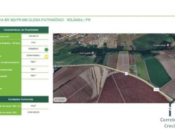 Foto 07 · Área terreno, 136.445,75m2 , ótima área liberado para industrial e residencial em Rolândia PR