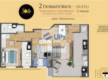 Apartamento · 65m² · 2 Quartos · 2 Vagas · Sole Bela Vista Clube - Apartamento com 2 dorms, sendo 1 suíte, varanda gourmet e 2 vagas no Bela Vi