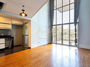 Apartamento · 107m² · 2 Quartos · 2 Vagas · Apartamento com pé direito duplo, 2 quartos/2 suítes, mezanino com escritório.