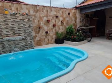 Casa · 150m² · 2 Quartos · 2 Vagas · SOBRADO 2 SUÍTES PISCINA E ÁREA GOURMET LADO PRAIA ITANHAÉM SP