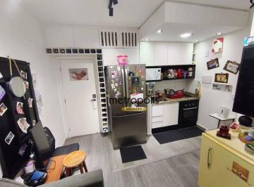 Cozinha · Studio com 2 dormitórios para alugar, 42 m² por R$ 4.890,01/mês - Barcelona - São Caetano do Sul/SP