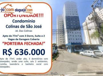 8f28a03d23e7afa575e57ff315eac62a14c947d3 · Apartamento com 3 dormitórios à venda, 77 m² por R$ 636.000,00 - Jardim das Colinas - São José dos C