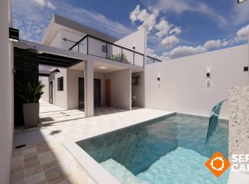 Casa · 130m² · 3 Quartos · 5 Vagas · LANÇAMENTO SOBRADO 3 SUÍTES SACADA PISCINA CHURRASQUEIRA 600 M MAR ITANHAÉM