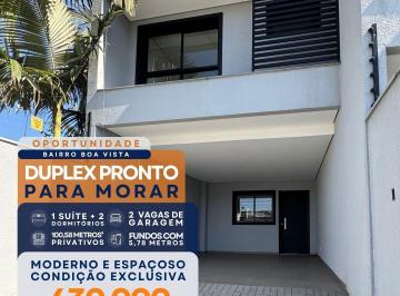 Casa · 124m² · 3 Quartos · 2 Vagas · Duplex pronto no Boa Vista – 3 dormitórios, 100 m² privativos