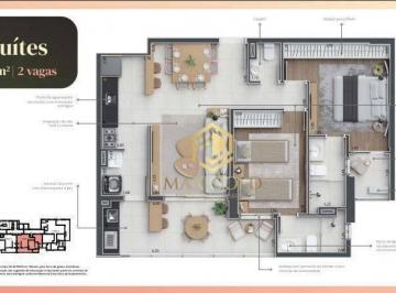Apartamento · 80m² · 2 Quartos · 2 Vagas · Apartamento em Barranco, Taubaté/SP de 80m² 2 quartos à venda por R$ 537.000,00