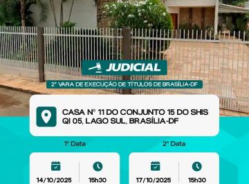 Casa de 4 quartos, Brasília · LEILÃO JUDICIAL DE CASA NO LAGO SUL COM 30% DE DESCONTO!
