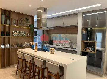 Cozinha com ilha integrada a sala · Apartamento de 103 m² no Spazio Torino/Mondo Itália, Vinhedo (SP) – à venda por R$ 950.000