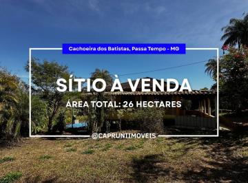 Rural · 262277m² · 3 Quartos · 1 Vaga · Sítio à venda com 26. hectares, Cachoeira dos Batistas, Passa Tempo - MG.