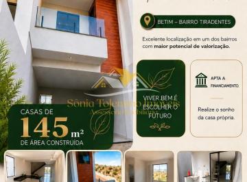 Casa · 103m² · 3 Quartos · 2 Vagas · Excelente oportunidade! Linda casa geminada de 03 quartos com suíte no Tiradentes - Betim/MG