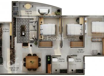 a4a33576 · Apartamento, 3 dormitórios, 94.75 m², em Saco Grande