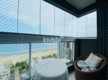 Apartamento · 155m² · 2 Quartos · 3 Vagas · Aluguel em Pompéia, Santos – Apartamento 2Q/1Suíte, Vista Mar, Varanda Gourmet, 3 Vagas