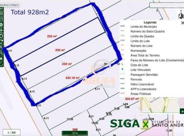 272986db01ea4de11f33317e7a1dcbbdf0d18a62 · Terreno à venda, 928 m² por R$ 2.780.000,00 - Vila Alzira - Santo André/SP