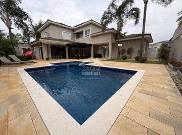 Casa · 430m² · 5 Quartos · 4 Vagas · Sobrado 4 Suítes, Escritório e Piscina em Condomínio de Alto Padrão
