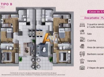 Casa · 71m² · 3 Quartos · 2 Vagas · Casa à venda no bairro GUARAJUBA - Camaçari/BA