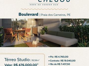 Apartamento de 1 quarto, Tamandaré · STUDIO POR 476.000 BOULEVARD PRAIA DOS CARNEIROS - TAMANDARÉ-PE