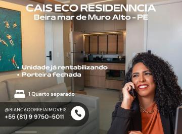 Apartamento de 1 quarto, Ipojuca · Comprar flat Muro Alto | Pé na areia | Flat com varanda gourmet e lazer completo