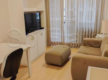 Apartamento · 35m² · 1 Quarto · 1 Vaga · Flat no Grand Mercure Itaim disponível para locação contendo 34m², 1 dormitório e 1 vaga de garagem.