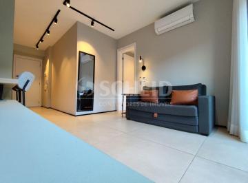 Sala · Apartamento de 45m à venda em Moema mobiliado e moderno, todo decorado