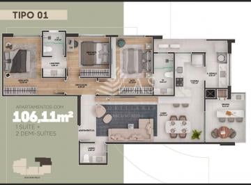 Apartamento · 106m² · 3 Quartos · 2 Vagas · Apartamento Residencial à venda, Fazenda, Itajaí - AP1401.