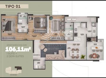 Apartamento · 106m² · 3 Quartos · 2 Vagas · Apartamento Residencial à venda, Fazenda, Itajaí - AP1401.