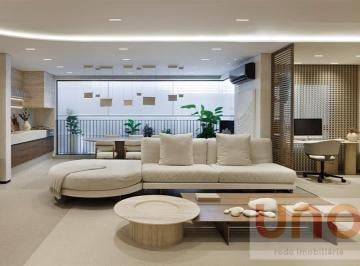 Vista do apartamento decorado com a opção de layout de ambiente social estendido (2 suítes + home office) · Paseo Plaenge: Apartamentos de 3 Suítes ou duplex 4 dormitórios na Chácara Ca...