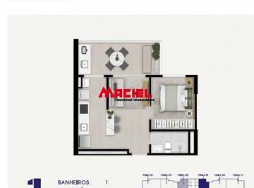 Apartamento · 45m² · 1 Quarto · 1 Vaga · Oportunidade! Ed Quadria (Jd Aquarius) - 1 quarto / 1 WC / 1 vaga