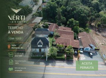 54a4083d41529214a8fe0661ffa8012909109096 · Terreno à venda, 2729 m²- Velha - Blumenau/SC