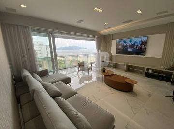 Foto 01 · Apartamento de 137m² com 2 suítes, vista mar e mobiliado – aluguel em Pompéia, Santos