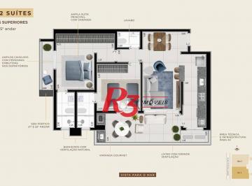 6c551a42880621beaa8e5871f4bcf02b62c6183b · Apartamento à venda, 89 m² por R$ 1.268.420,59 - Boqueirão - Santos/SP