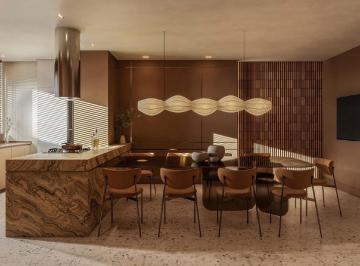 Gourmet Klimt com bancada de pedra e mesa longa (imagem ilustrativa) · Apartamento com 2 quartos no MoMA Residence - Fazenda / Itajaí - SC