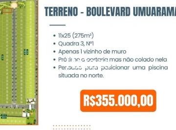 Terreno · 275m² · EXCELENTE TERRENO NO BOULEVARD UMUARAMA