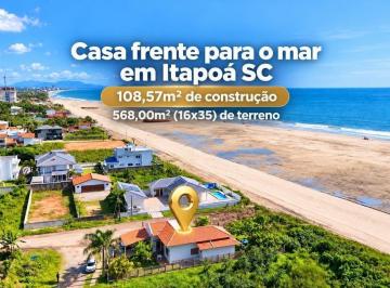 Casa · 108m² · 2 Quartos · 2 Vagas · Casa frente para o mar em Itapoá SC, com 108m²  e terreno com 568m²!