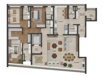 Planta 01 - 3 dorm 200m² · Cobertura Duplex em Alto de Pinheiros São Paulo SP