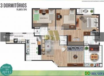 Apartamento · 3 Quartos · 1 Vaga · Apartamento em Vila Bonfim  -  Embu das Artes