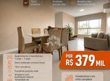 Apartamento · 71m² · 3 Quartos · 1 Vaga · Amplo apartamento com 3 dormitórios, 1 suíte, semimobiliado, 1 vaga, a venda no