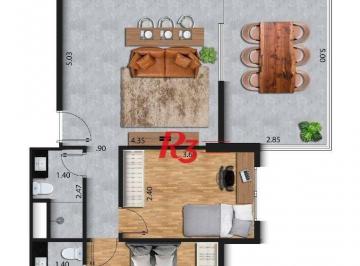 fb54ebb82fcc209098c7e798e9e726a5a4cc88d0 · Apartamento com 2 dormitórios à venda, 70 m² por R$ 915.000,00 - José Menino - Santos/SP