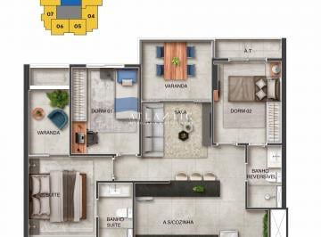 Apartamento · 75m² · 3 Quartos · 2 Vagas · Cessao de direitos 150 de entrada! frente - oportunidade no LIFE27