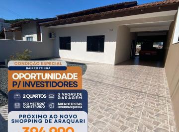 Casa · 100m² · 2 Quartos · 3 Vagas · Casa de Alvenaria e laje no bairro Itinga, Araquari