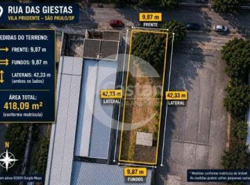 Terreno · 418m² · 1 Quarto · 8 Vagas · Terreno Residencial em Vila Prudente
