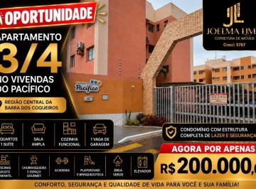 Apartamento de 3 quartos, Barra dos Coqueiros · Apartamento Térreo 3/4 com suíte Condomínio Vivendas do Pacífico