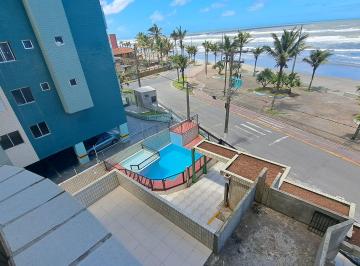 Apartamento de 2 quartos, Mongaguá · Apartamento com vista para o mar e varanda, 2 quartos, 1 sala e cozinha ampla