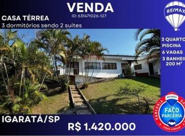Casa · 200m² · 3 Quartos · 6 Vagas · CASA TÉRREA À VENDA COM PISCINA (PORTEIRA FECHADA) - 3 DORMITÓRIOS, 2 SUÍTES - município de IGARAT
