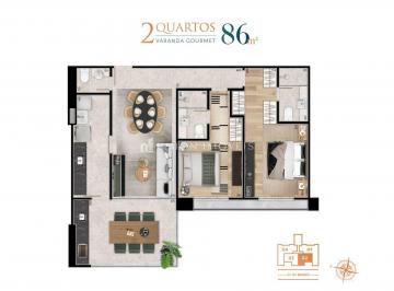 Planta 2 quartos · Apartamento de 2 e 3 quartos no bairro Alto dos Passos em Juiz de Fora/MG.