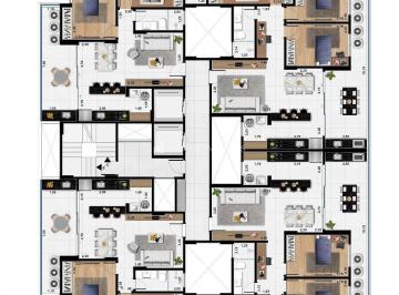Plantas · Apartamento de 2 quartos sendo 1 suíte no bairro Estrela Sul em Juiz de Fora/MG.