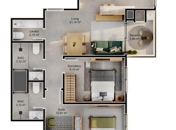 Apartamento · 110m² · 2 Quartos · Apartamento à venda - em Cacupé