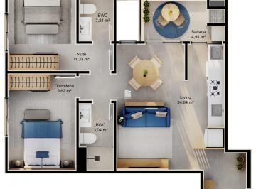 Apartamento · 112m² · 2 Quartos · Apartamento à venda - em Cacupé