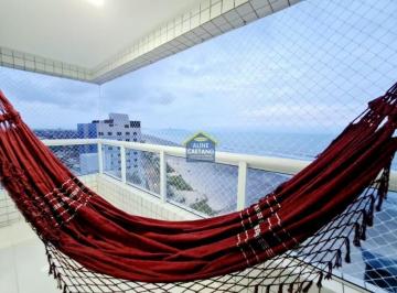 Apartamento · 143m² · 3 Quartos · 2 Vagas · Cobertura em Vila Caiçara  - Prédio Frente Mar - Mobiliada!!