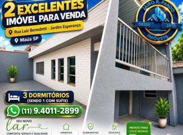 202607161736103661.png · Casa Térrea para Venda em Mauá, Jardim Esperança, 3 dormitórios, 1 suíte, 2 banheiros, 5 vagas