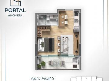 Comercial · 36m² · 1 Quarto · Studio em Centro, São Vicente/SP de 36m² 1 quartos à venda por R$ 355.008,00